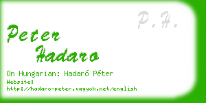 peter hadaro business card